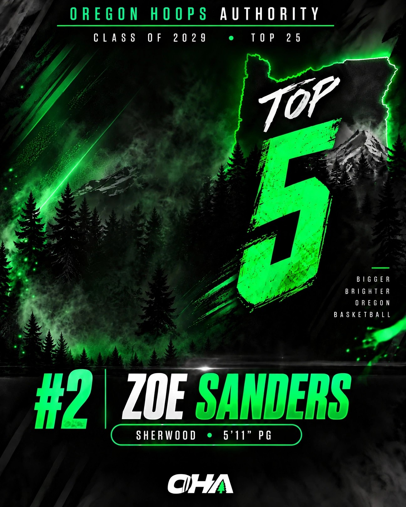 No. 2 Zoe Sanders, Sherwood 5'11" PG, OHA Class of 2029